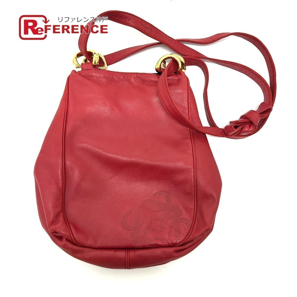 LOEWE logo bag shoulder crossbody leather red